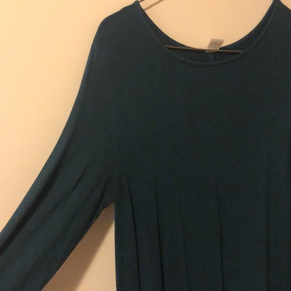Fit & Flare Forrest Green Long Sleeve Dress - Picture 2 of 4